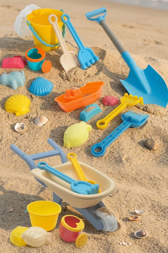Waldern Toys Lux 24 Parça El Arabası Gemi Büyük Orta Boy Kova Kürek Takımı Plaj Kum Oyun Seti