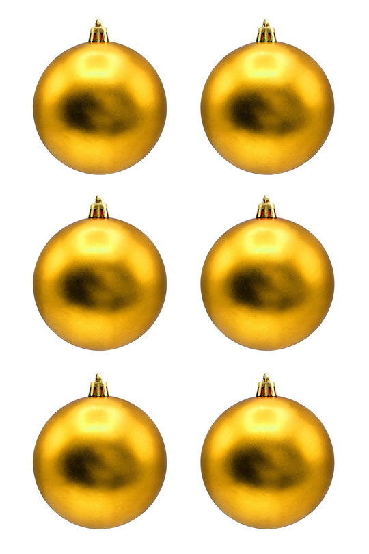 Waldern Yılbaşı Çam Ağacı Süsü Gold 8 Cm Mat 6lı Cici Top