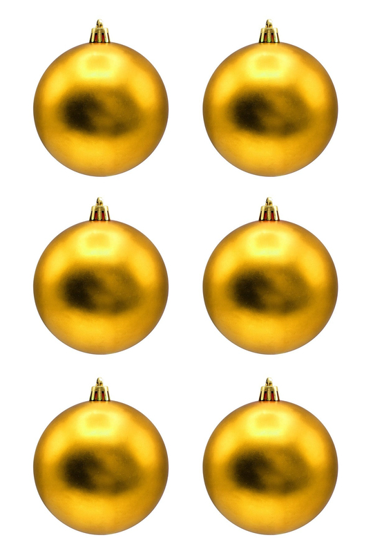 Waldern Yılbaşı Çam Ağacı Süsü Gold 8 Cm Mat 6lı Cici Top