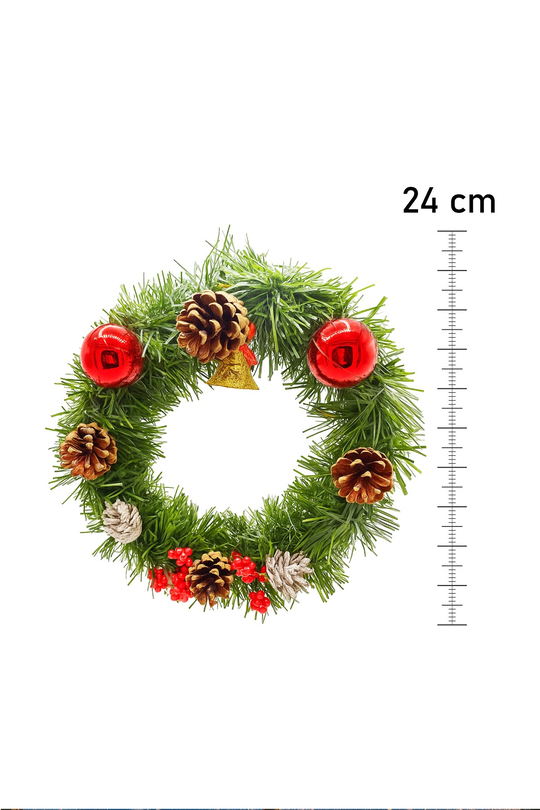 Waldern Yılbaşı Kapı Süsü 24 cm Dekoratif Yılbaşı Süsü