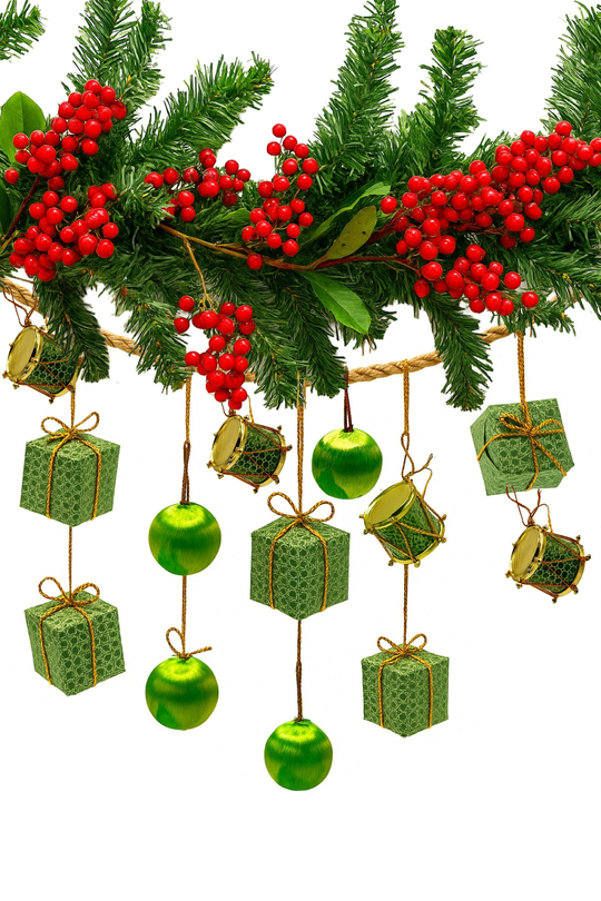 Yılbaşı Çam Ağacı Süsü 3cm 13lü Davul-cici Top- Hediye Paketi