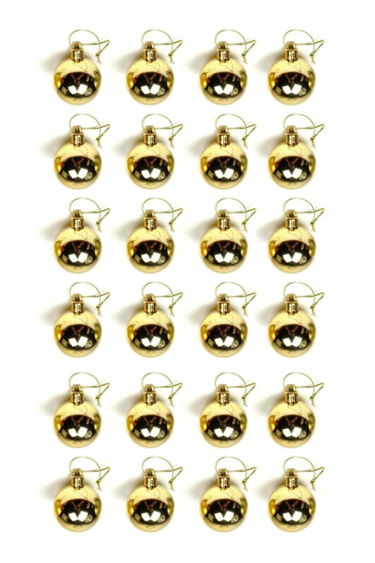 Yılbaşı Çam Ağacı Süsü Gold 4 Cm 24lü Cici Top