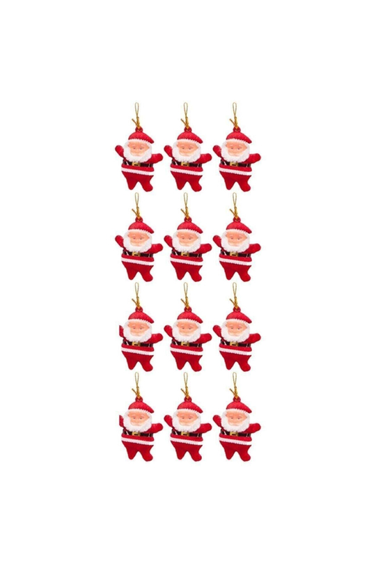 Yılbaşı Çam Ağacı Süsü Noel Baba 12'li 6,5cm