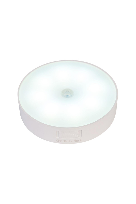 Yuvarlak Sensörlü Şarjlı Şerit Led Işık 2in1 Beyaz-Gün Işığı 8 Ledli