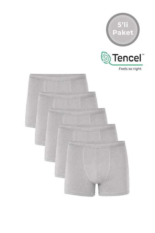 5li Paket Erkek İnce Bel Modal Boxer | Gri K11897