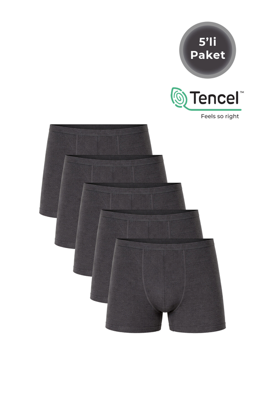 5li Paket Erkek İnce Bel Modal Boxer | Antrasit K11897