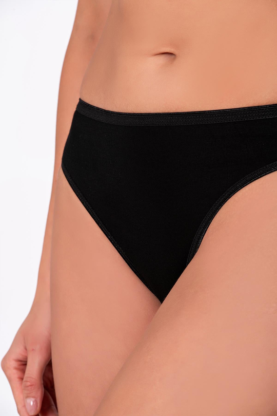 Kadın Viskon Esnek Rahat Slip Külot | Siyah K23926
