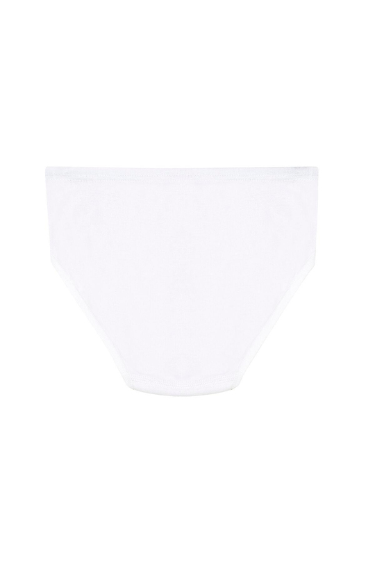 Kız Çocuk %100 Pamuklu Ribana Taş Detaylı Slip Külot | Beyaz K0840