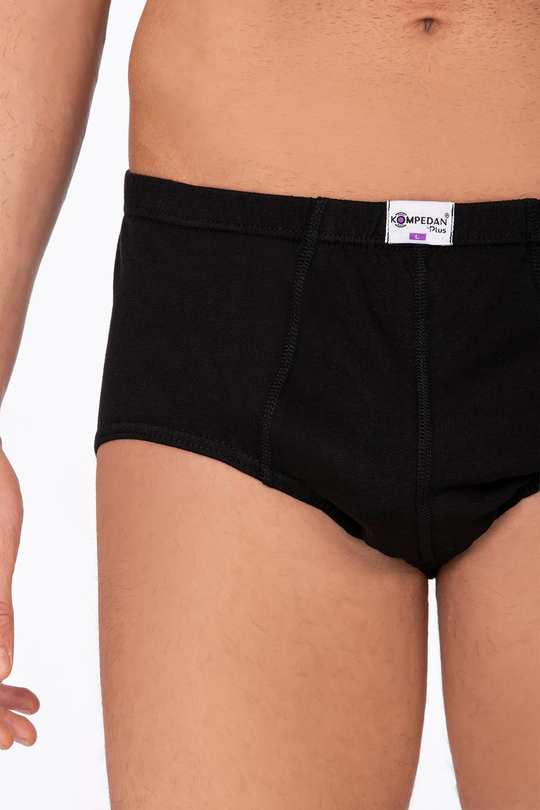 Pamuklu Penye Süprem Esnek Rahat Slip Külot | Siyah K0037