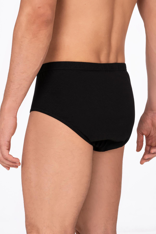 Pamuklu Penye Süprem Esnek Rahat Slip Külot | Siyah K0037