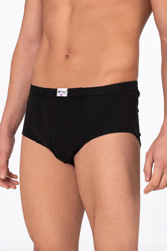 Pamuklu Penye Süprem Esnek Rahat Slip Külot | Siyah K0037