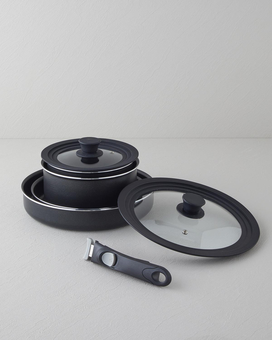 ClickEase Premium 7 Parça Tencere Seti 18-20-24-28 cm Siyah