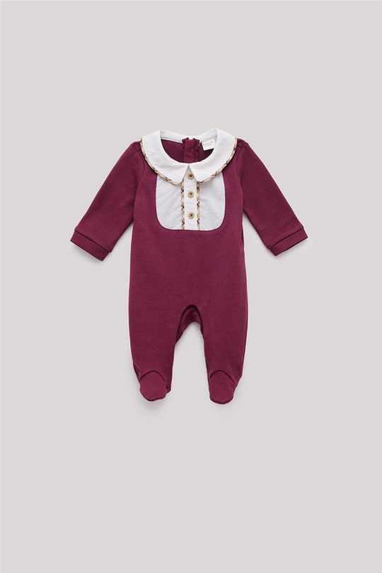 Layette Erkek Bebek Bordo Tulum