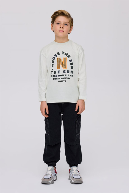 Nebbati Erkek Çocuk Ekru TshirtNebbati Erkek Çocuk Ekru Tshirt