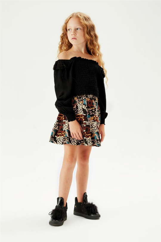 Tyess Kız Çocuk Desenli Etek