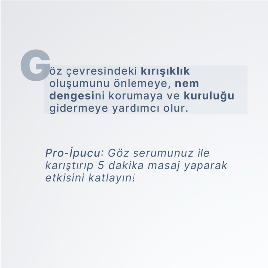 Yoğun Nemlendirici, Kırışıklık ve Koyu Halka Karşıtı Peptit İçeren Göz Çevresi Kremi - 30 ml