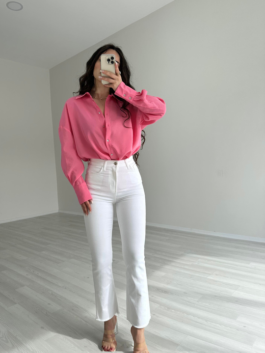 Strdv. Orijinal Beyaz Mini Flare Jean