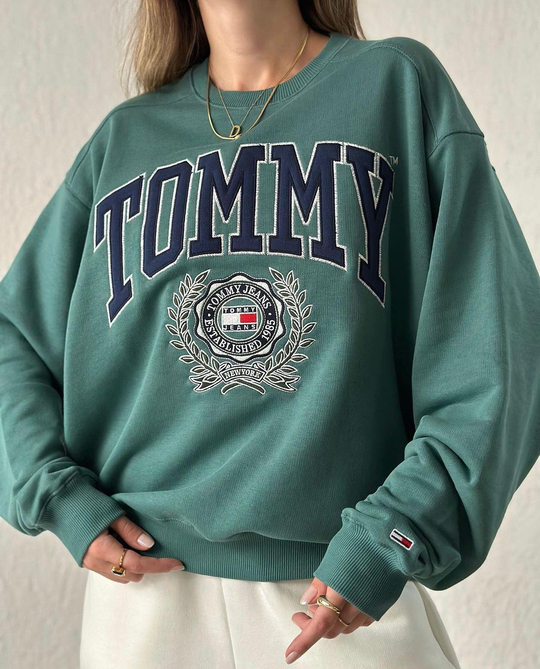 TH Orj. Nakışlı Haki Sweatshirt