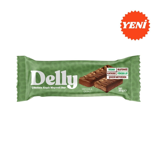 Çikolata Kaplı Matcha & Çilekli Meyveli Bar