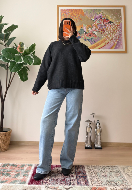 Basic Yumoş Pinterest Kazak Füme