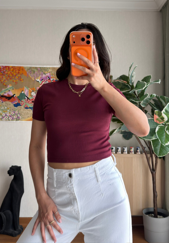 Yoko Basic Fit T-Shirt Bordo