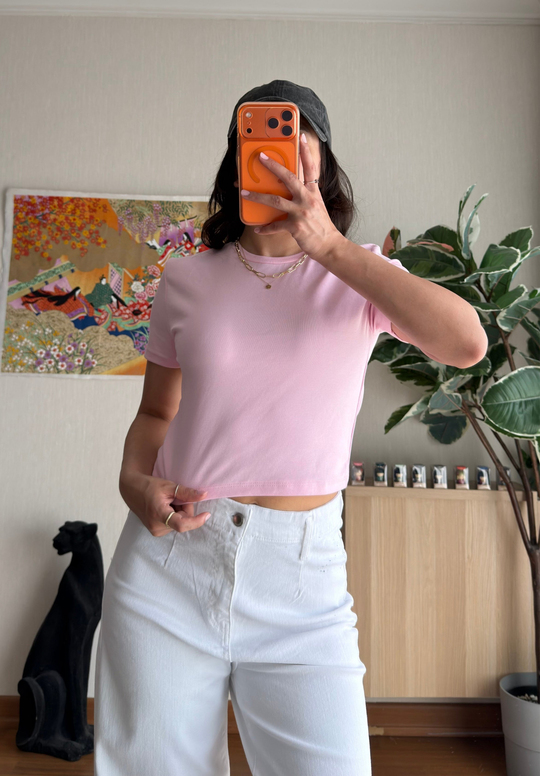 Yoko Basic Fit T-Shirt Pembe