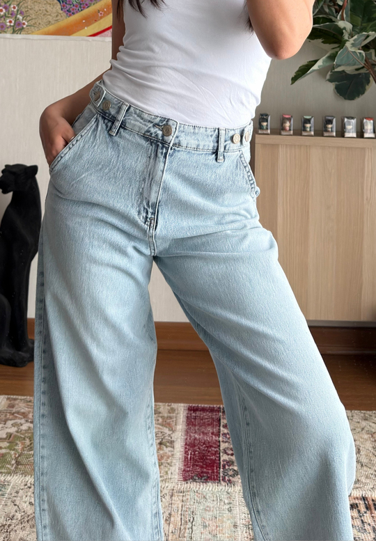 Yui Apoletli Geniş Paça Jean 