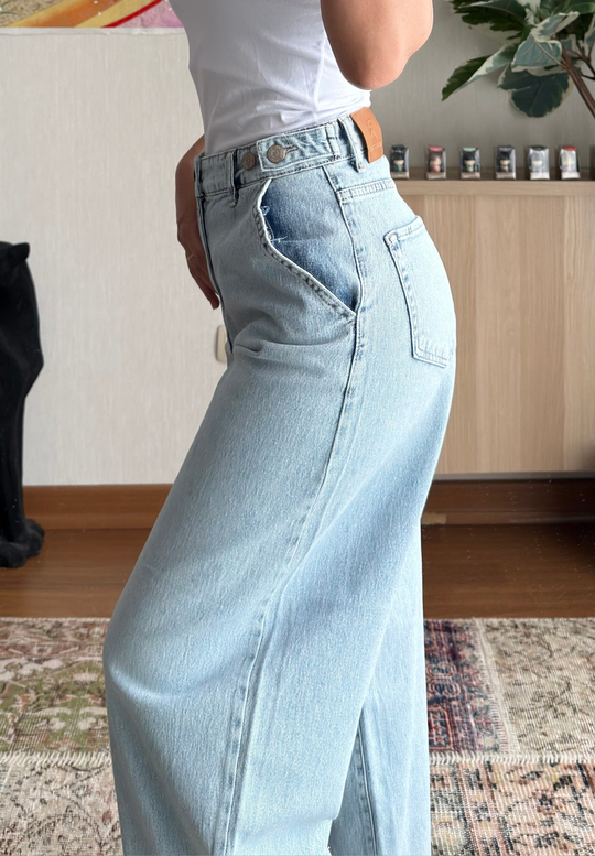 Yui Apoletli Geniş Paça Jean 