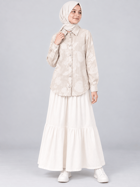 Lanita Kız Çocuk Gömlek Ekru