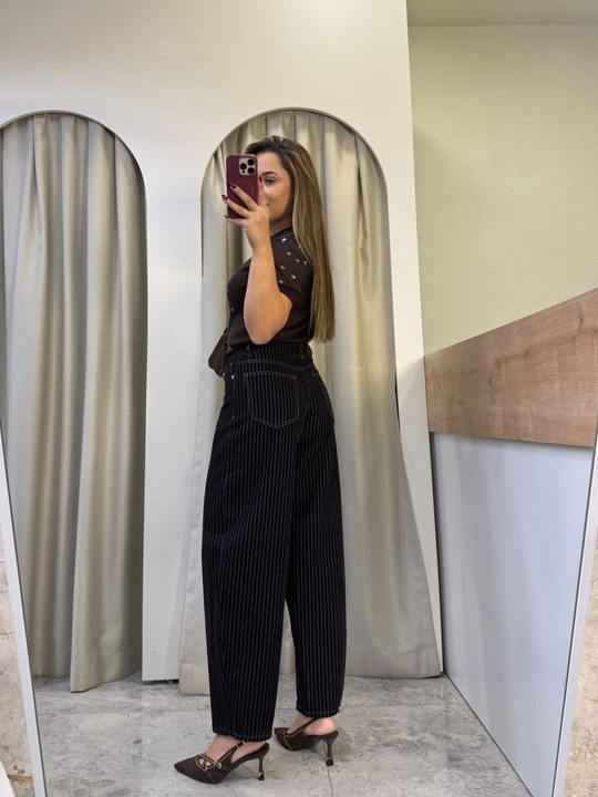 Kali Kahve Kadife Çizgili Jean