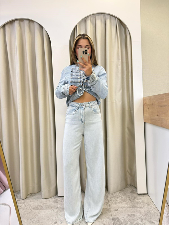 Scarf Buz Mavi Tensel Jean