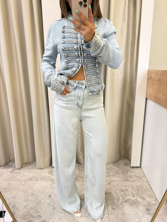 Scarf Buz Mavi Tensel Jean