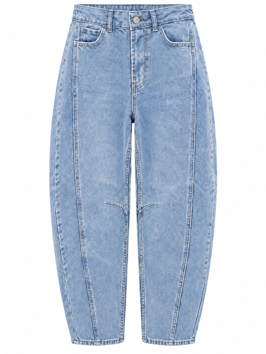 Sovira Buz Mavi Barrel Jean