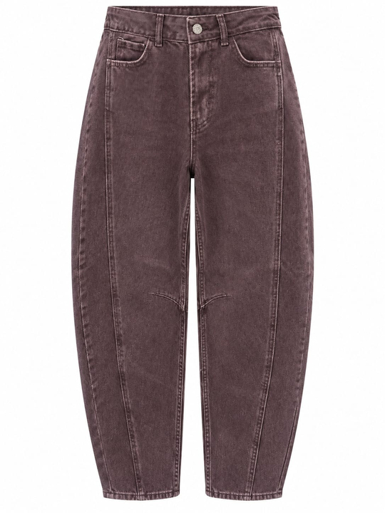 Sovira Kahve Yıkamalı Barrel Jean