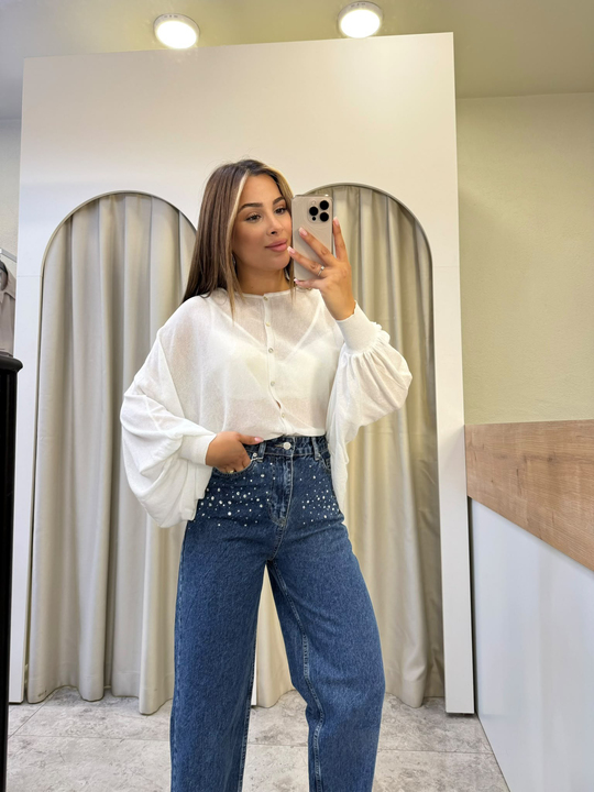 Tallia K.Mavi Ön Arka Cep Taşlı Barrel Jean
