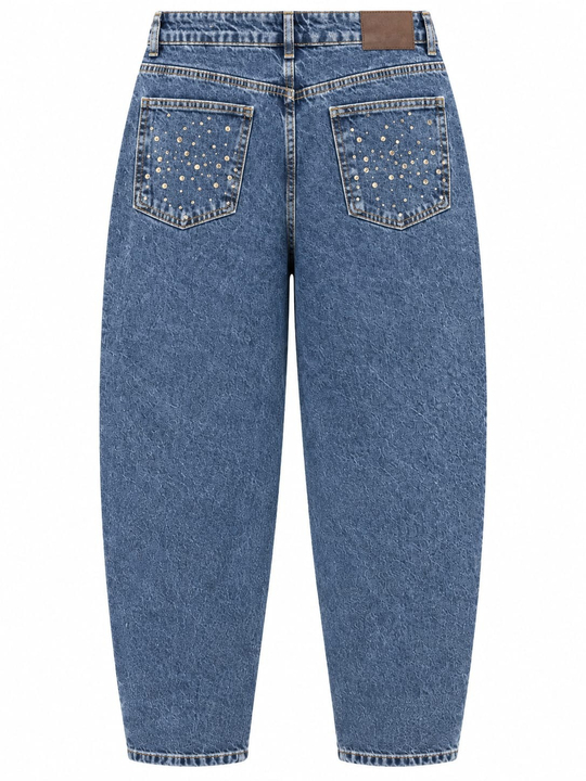 Tallia K.Mavi Ön Arka Cep Taşlı Barrel Jean