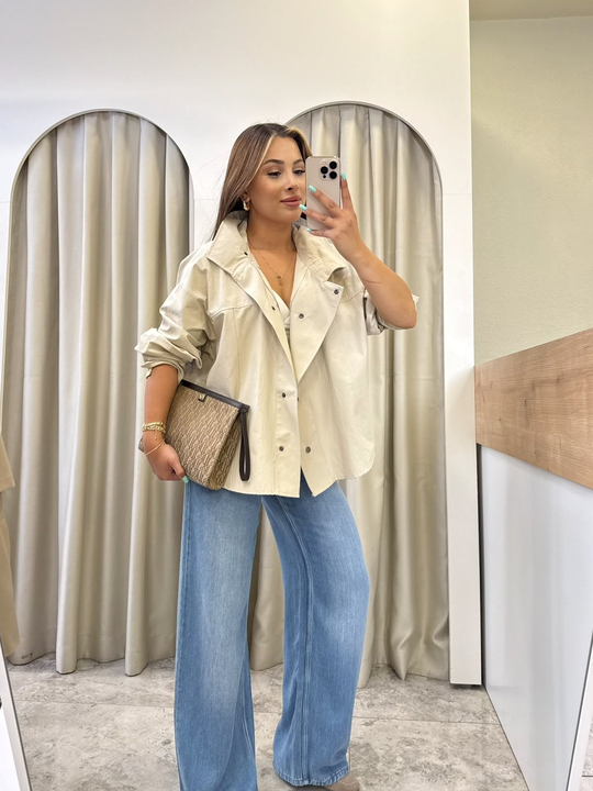 Vivien Taş Çıtçıt Detaylı Dik Yaka Ceket