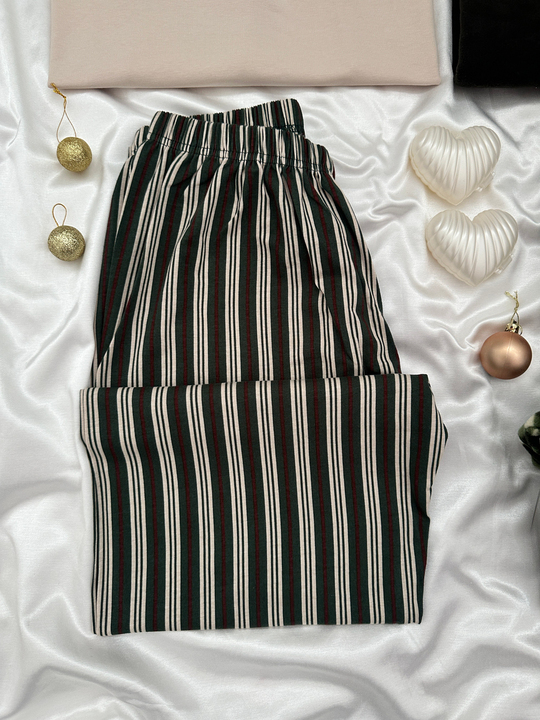 Bej Ördek ve Haki Ekose Günlük Rahat Sevgili Çift Uzun Kollu Pijama Takımı (2li Set)