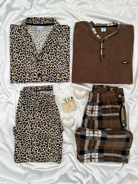 Coffe Love Günlük Rahat Sevgili Çift Uzun Kollu Pijama Takımı (2li Set)