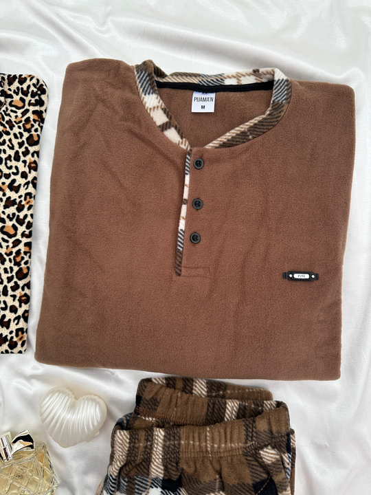 Coffe Love Günlük Rahat Sevgili Çift Uzun Kollu Pijama Takımı (2li Set)