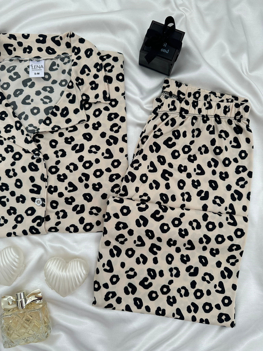 Leopar Kısa Kollu Milan Pijama Takımı