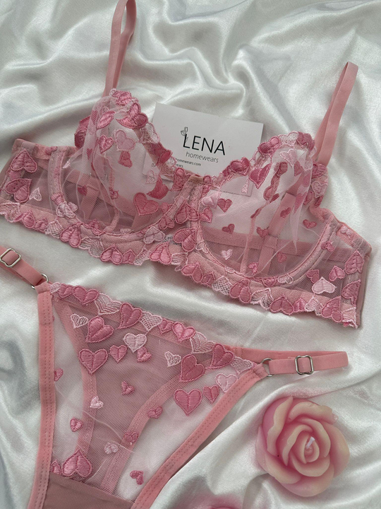 Pembe Love bralet Takım