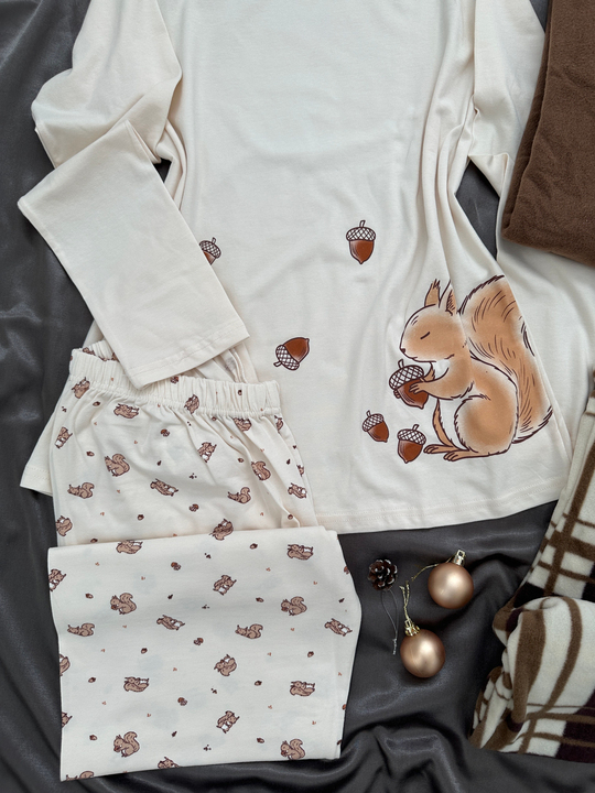 Sincop Günlük Rahat Sevgili Çift Uzun Kollu Pijama Takımı (2li Set)
