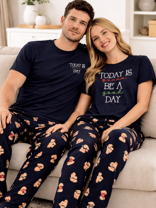 Tatlı Bear Çift Pijama Seti