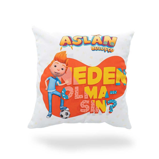Aslan Kırlent Kılıfı - Beyaz