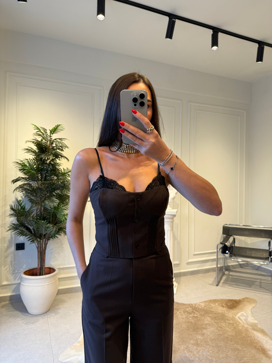 Acı Kahve Dantel Detaylı Büstiyer