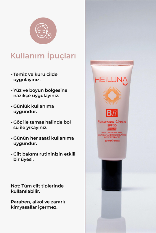 SPF 30 BB Krem Medium 30 ml – Niacinamide & Aloe Vera ile Aydınlatıcı, Nemlendirici ve Güneş Koruma 
