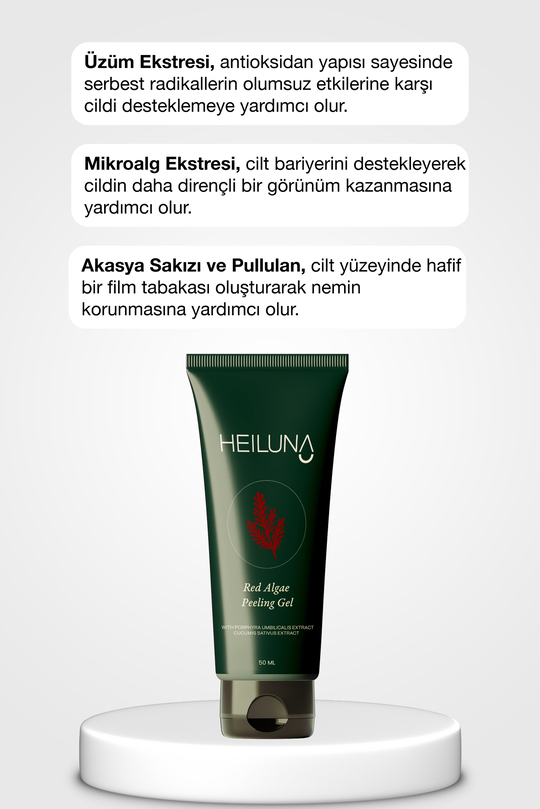 Kırmızı Alg Peeling Jel 50 ml | Aloe Vera ve Salatalık Ekstresi İçeren Nazik Arındırıcı