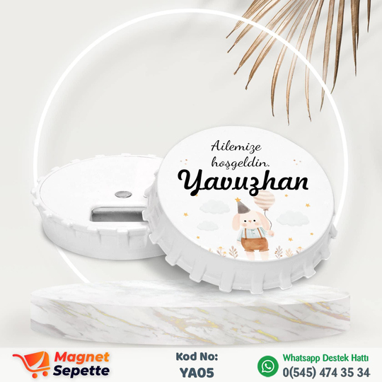 Tavşanlı Hoş Geldin Yuvarlak Magnet Açacak