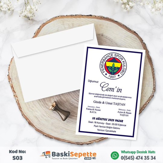 Fenerbahçeli Ekonomik Sünnet Davetiyesi